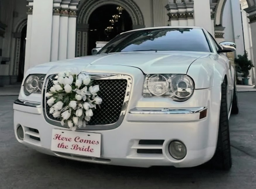 Impressive White Bently Here Cones The Bride License Plate